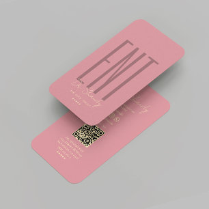 Carte De Visite Otolaryngologiste moderne ENT Doctor Gold Pink