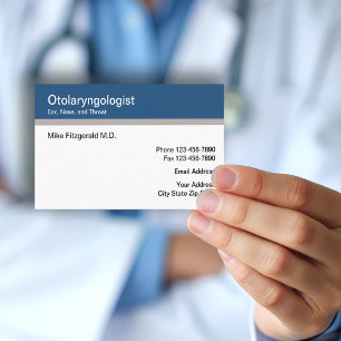 Carte De Visite Otolaryngologue Oar Nez Throse Doctor