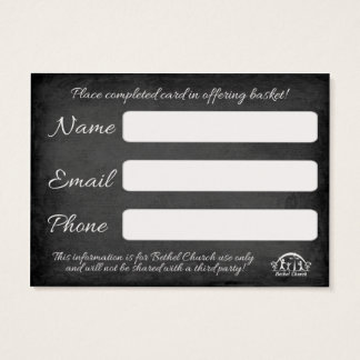 Carte de visite ou de connexion de l'église