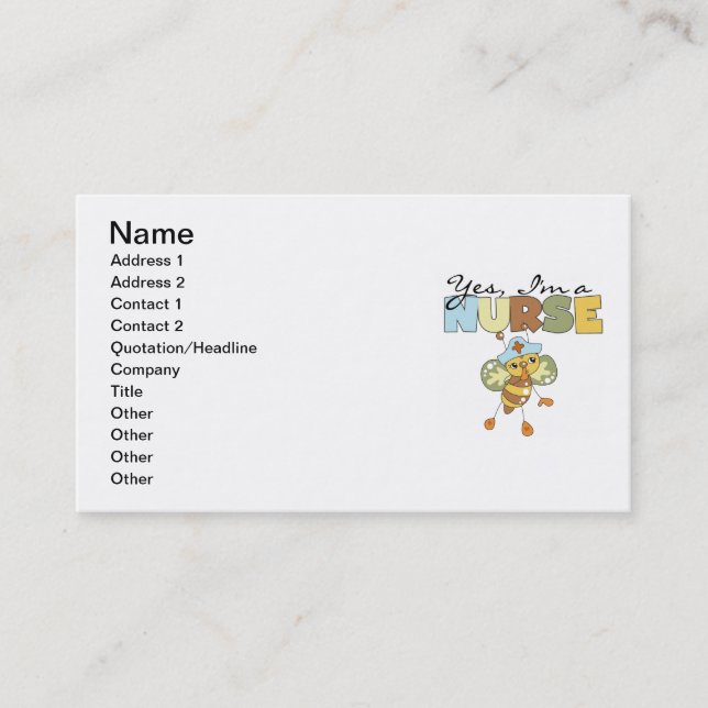 Carte De Visite OUI, je suis infirmière T-shirts et cadeaux (Devant)