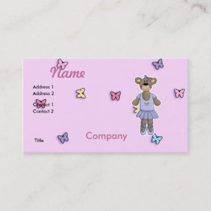 Carte De Visite Ours ballerine en tutu lavande