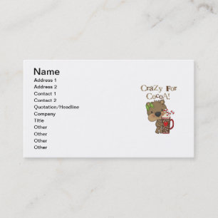 Carte De Visite Ours de fille fou pour le cacao