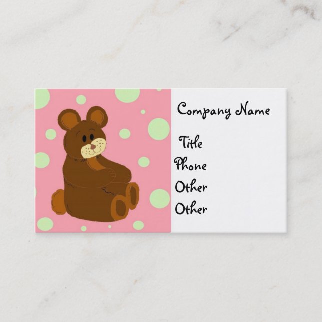 Carte de visite Ours en peluche (Devant)