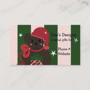 Carte De Visite Ours en peluche de vacances sur Arrière - plan ray