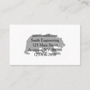 Carte De Visite Ours grizzli silhouette - Choisir la couleur arri