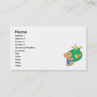 Carte De Visite Ours mignon avec grand pot de miel