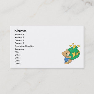Carte De Visite Ours mignon avec un énorme pot de miel