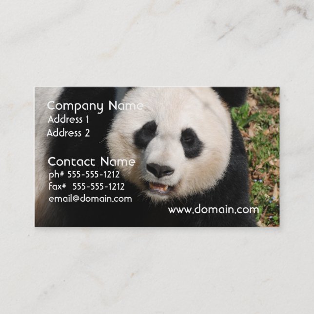 Carte De Visite Ours panda mignon (Devant)