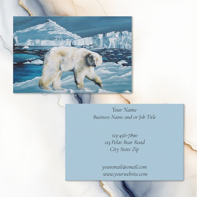 Carte De Visite Ours polaire arctique bleu (Créateur téléchargé)