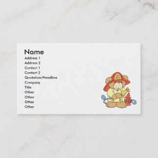 Carte De Visite Ours pompier mignon