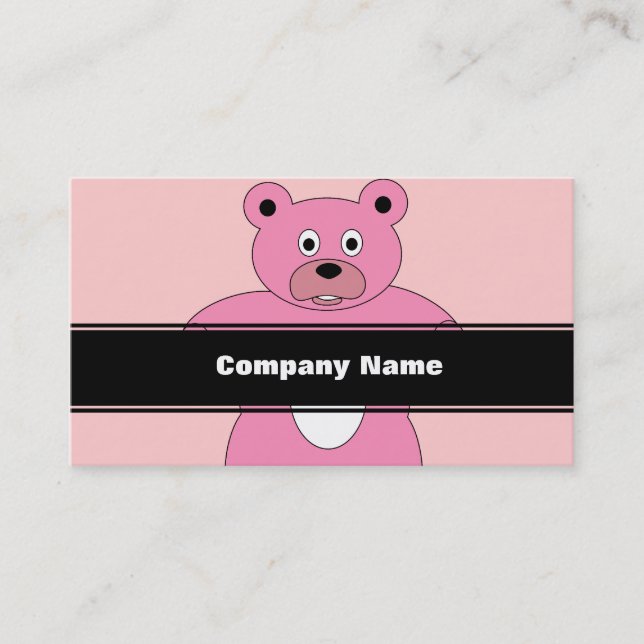 Carte De Visite Ours rose (Devant)