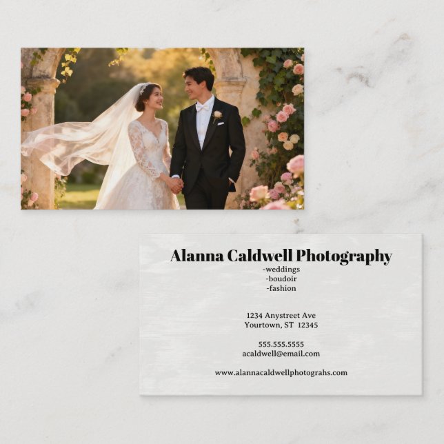 Carte De Visite Outdoor Wedding Photographer Event Planner (Devant / Derrière)
