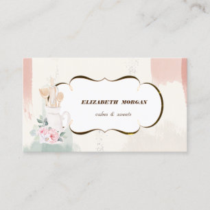 Carte De Visite Outil à main pour pâtisserie de boulangerie romant