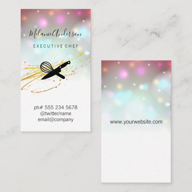 Carte De Visite Outil Couteau Chef (Devant / Derrière)