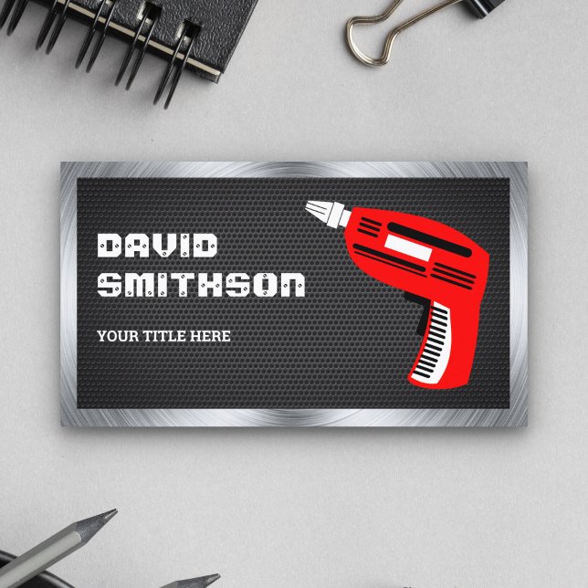 Carte De Visite Outil d'alimentation matérielle en maille noire Ma (Créateur téléchargé)