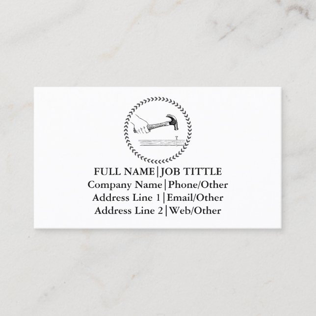 Carte De Visite Outil de charpentier pour constructeurs profession (Devant)