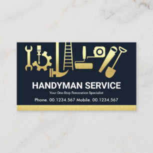 Carte De Visite Outil de construction Gold Handyman Accueil Retrai