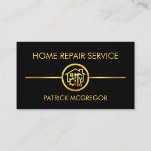 Carte De Visite Outil de construction minimaliste Gold Line