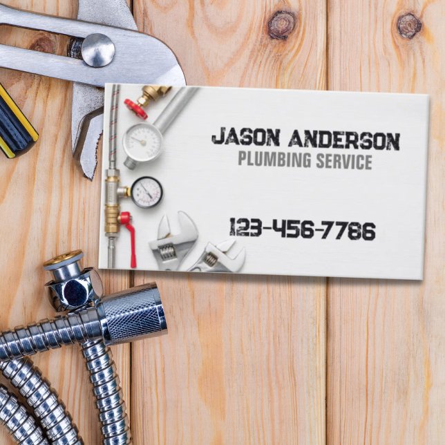 Carte De Visite Outil de plomberie Pipe Handyman Service de plombe (Créateur téléchargé)