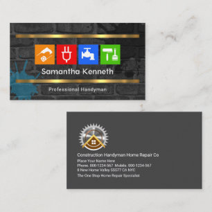 Carte De Visite Outil manuel pour homme en brique sale