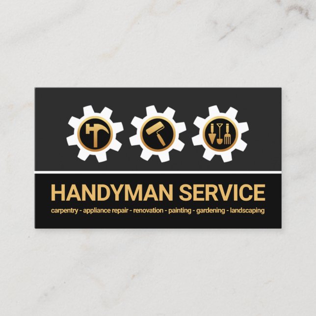 Carte De Visite Outil Sprocket Handyman Outils Icons Builder (Devant)