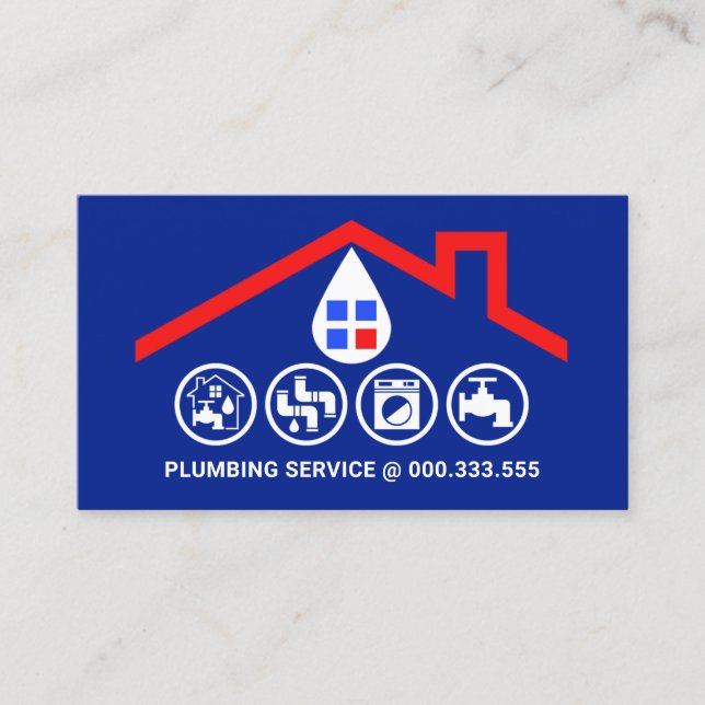 Carte De Visite Outillage Handyman pour cadre rouge étonnant (Devant)