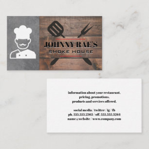 Carte De Visite Outils Barbecue Chef Grill Master Bois