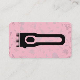 Carte De Visite Outils capillaires Barbier Fond rose