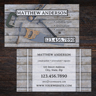 Carte De Visite Outils Construction Bois Rénovation
