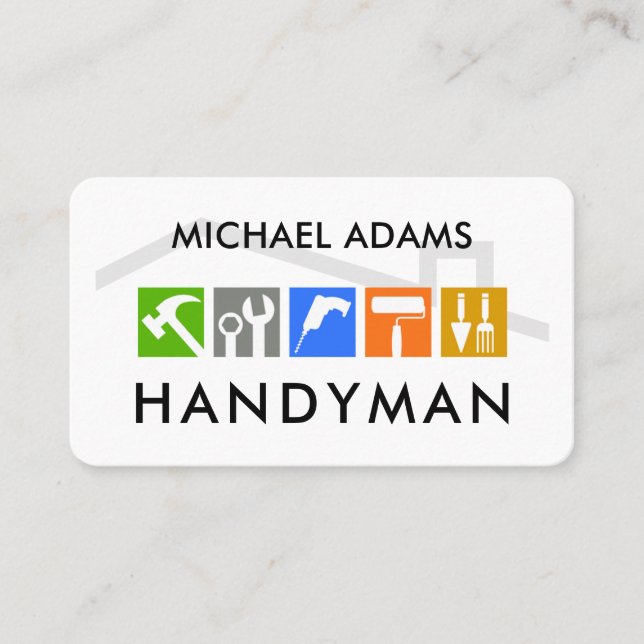 Carte De Visite Outils créatifs de bricoleur icône (Devant)