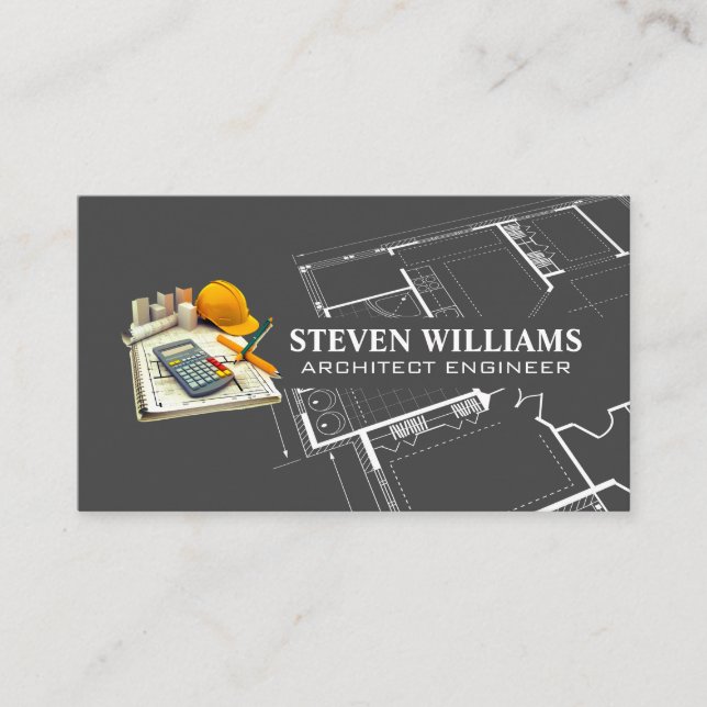 Carte De Visite Outils d'architecture | Plan directeur | Entrepren (Devant)