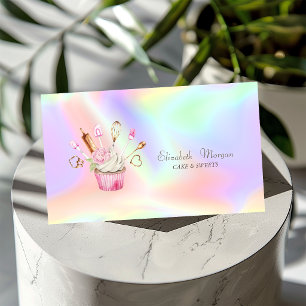 Carte De Visite Outils de boulangerie de fleurs de cupcake moderne