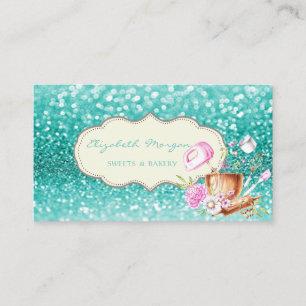 Carte De Visite Outils de boulangerie élégants modernes Bokeh