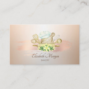 Carte De Visite Outils de boulangerie Pinceau doré Boulangerie