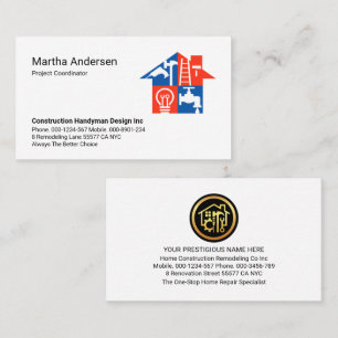 Carte De Visite Outils de bricolage créatifs Toit de construction