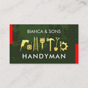 Carte De Visite Outils de bricoleur sur de la peinture qui s'écail