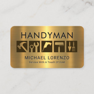 Carte De Visite Outils de bricoleur sur or