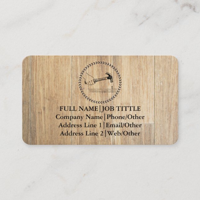 Carte De Visite Outils de charpentier constructeur professionnel m (Devant)
