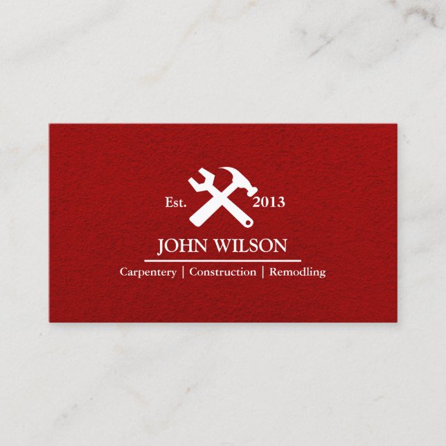 Carte De Visite Outils de charpentier constructeur professionnel m (Devant)