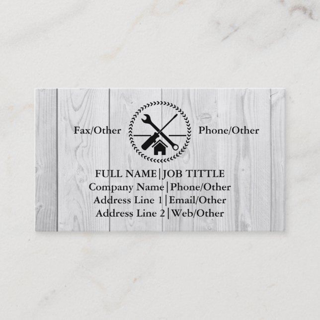 Carte De Visite Outils de charpentier constructeur professionnel m (Devant)