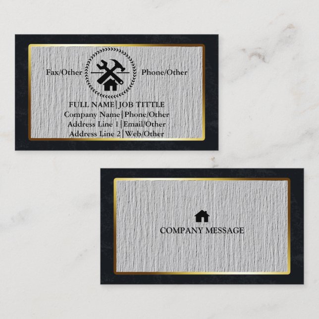 Carte De Visite Outils de charpentier constructeur professionnel m (Devant / Derrière)