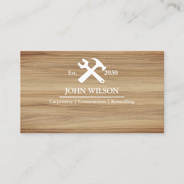 Carte De Visite Outils de charpentier constructeur professionnel m (Devant)