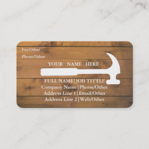 Carte De Visite Outils de charpentier constructeur professionnel m