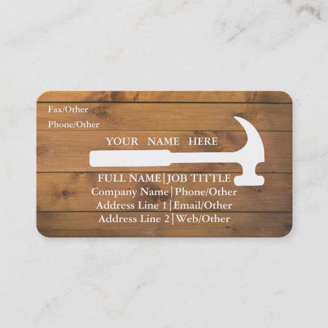 Carte De Visite Outils de charpentier constructeur professionnel m (Devant)