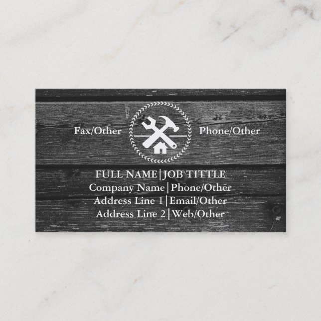 Carte De Visite Outils de charpentier constructeur professionnel m (Devant)