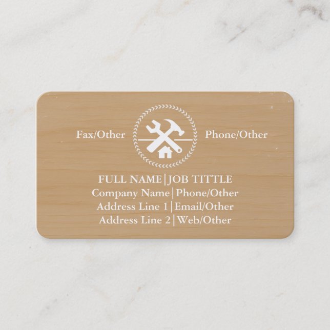 Carte De Visite Outils de charpentier constructeur professionnel m (Devant)
