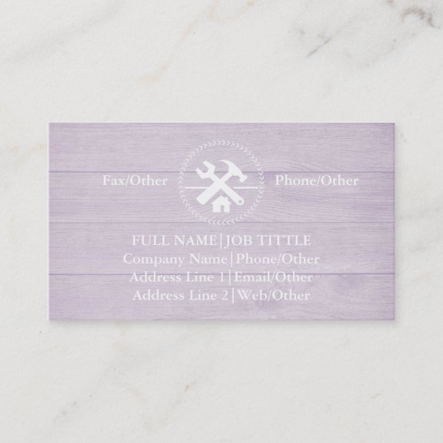 Carte De Visite Outils de charpentier pour constructeurs professio (Devant)