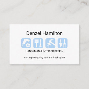 Carte De Visite Outils de conception de réparation de maison bleus