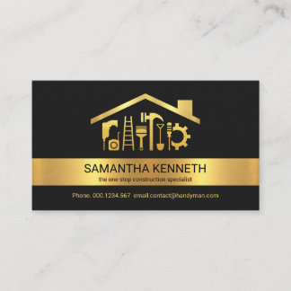 Carte De Visite Outils de construction Creative Gold Stripe