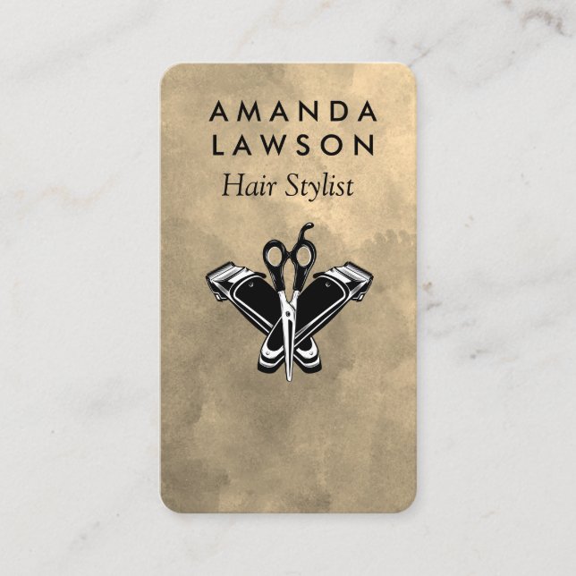Carte De Visite Outils de coupe de cheveux | Barbier  (Devant)